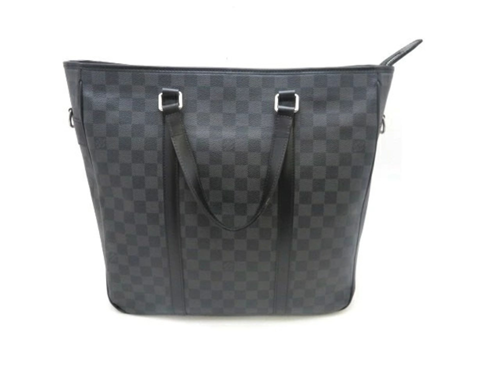 LOUIS VUITTON Tadao Tote Bag Damier Graphite Black